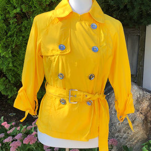 MK Yellow Light Jacket with Belt Size Med Petite